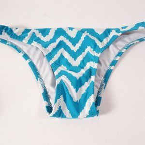 Milly Cabana Women's Turq White Zig Zag Bikini Bottoms NWOT 98 Sz S